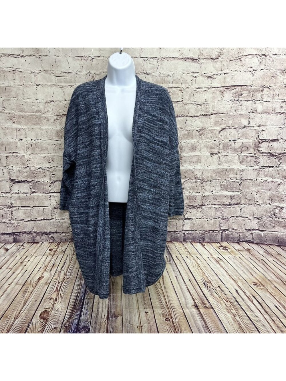 J.Jill Cardigan Blue 3/4 Sleeve Open Cardigan Sweater
